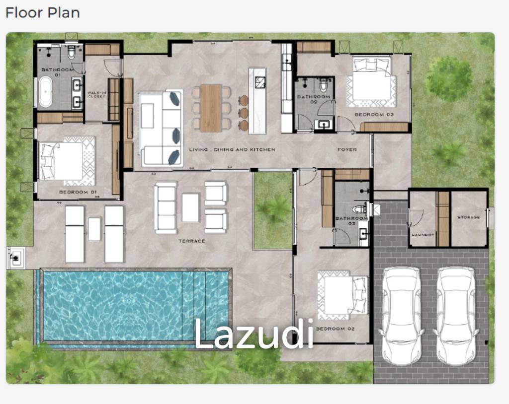 660 ตร.ม 3 เตียง 3 อาบน้ำ วิลล่า For ขาย