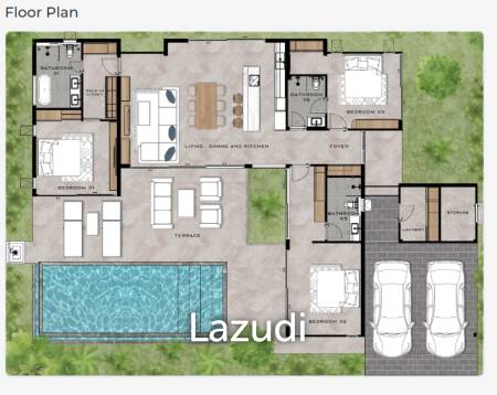 660 ตร.ม 3 เตียง 3 อาบน้ำ วิลล่า For ขาย