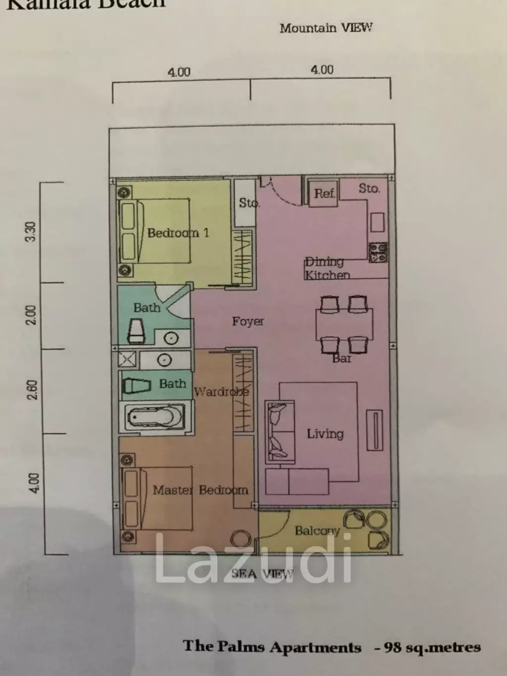 Pool Access 2-Bed Condominium in Kamala Phuket at The Palms - Rare Beach Walking Distance