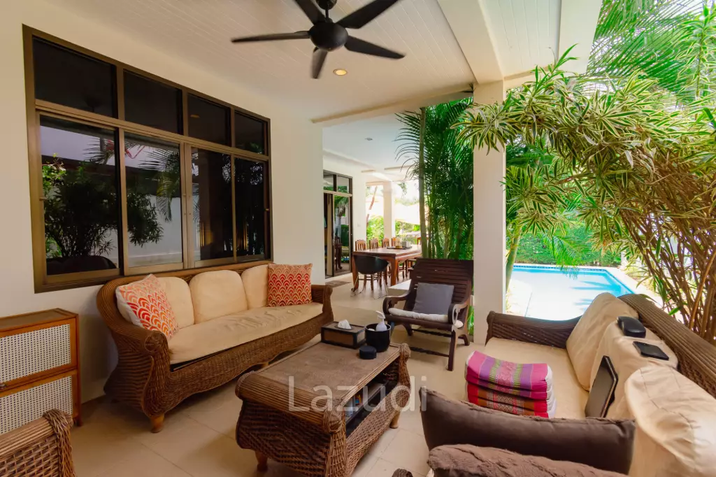 BAAN THAI BEACH VILLAGE :  2 Storey 4 Bed Pool / 3 bed + home office villa near the beach