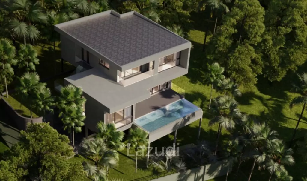 Contemporary 4-Bed Sea & Mountain View Villa - North Srithanu, Ko Pha-ngan