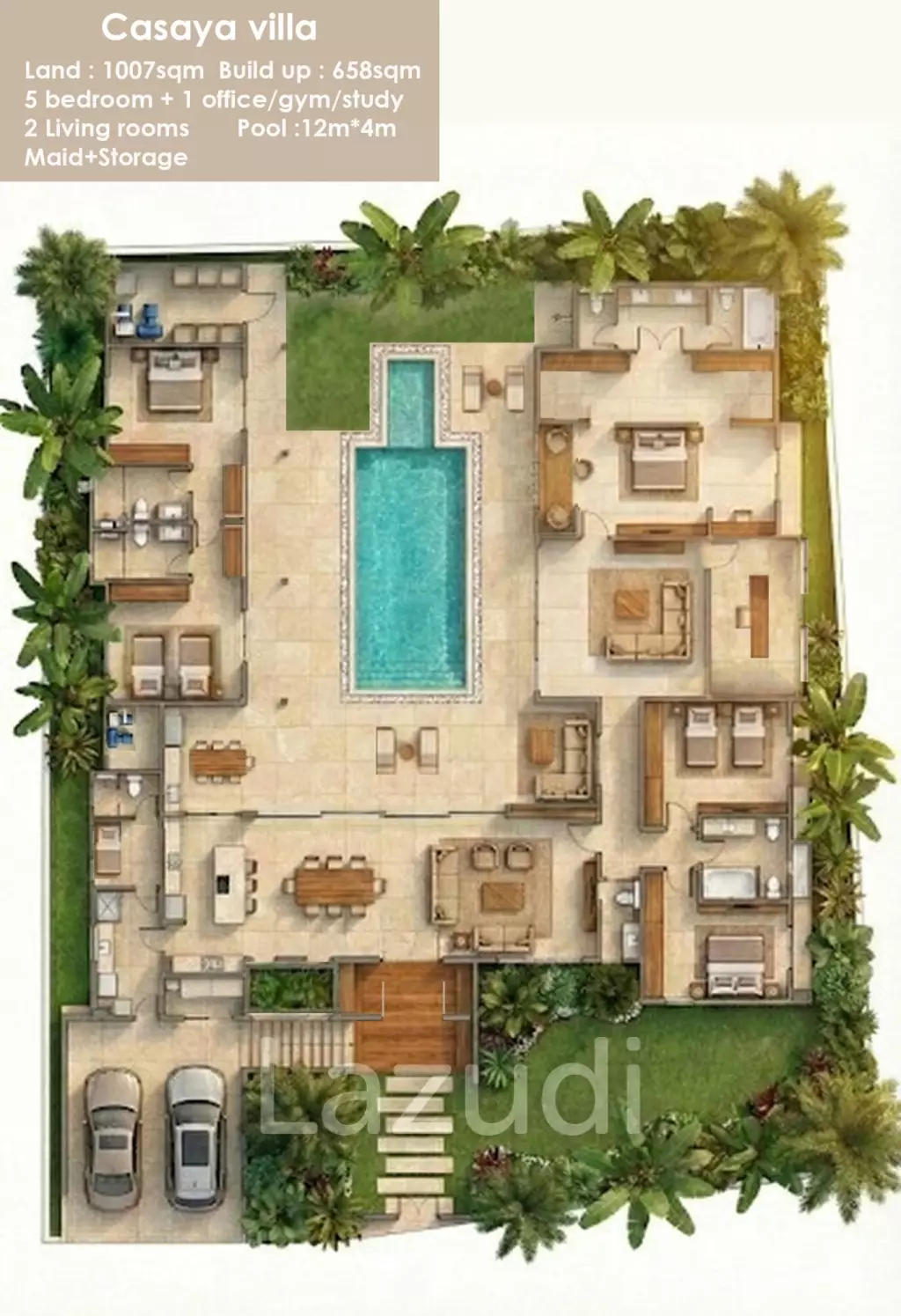Modern 5-Bedroom Tropical Pool Villa for Sale in Cherng Talay