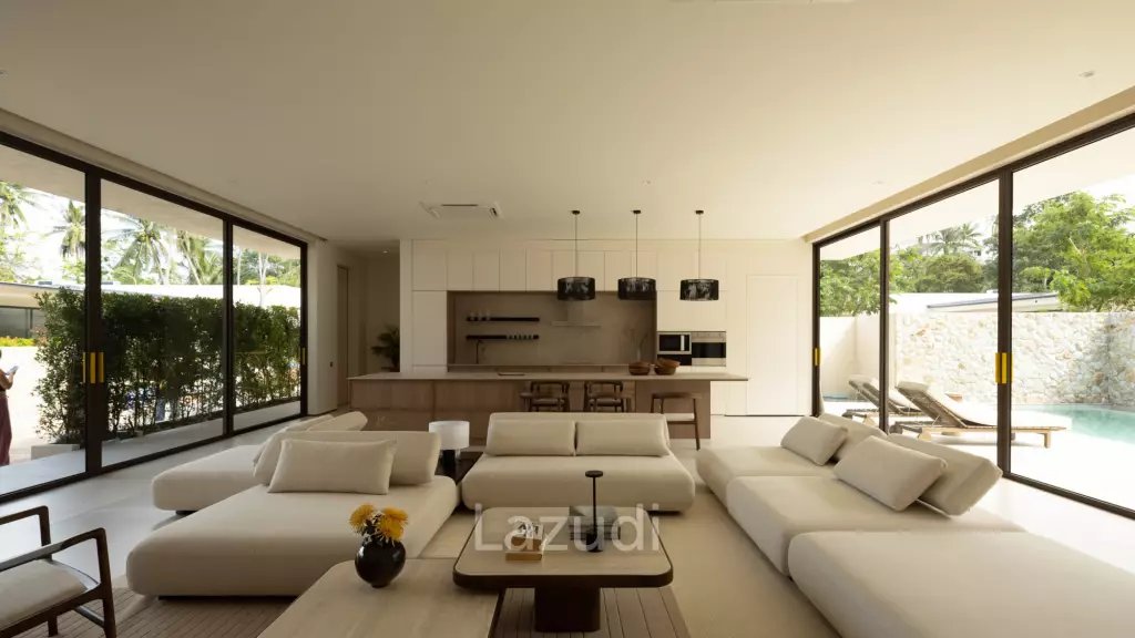 Elegant 3-Bedroom Beachside Pool Villa Just 350m from the Beach