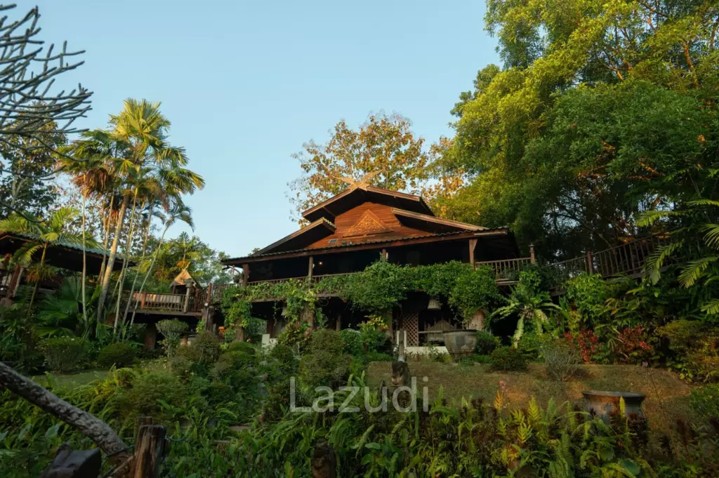ขายบ้านไม้สัก 3 หลัง 7 ห้องนอน บนเนินใกล้ตัวเมืองเชียงราย