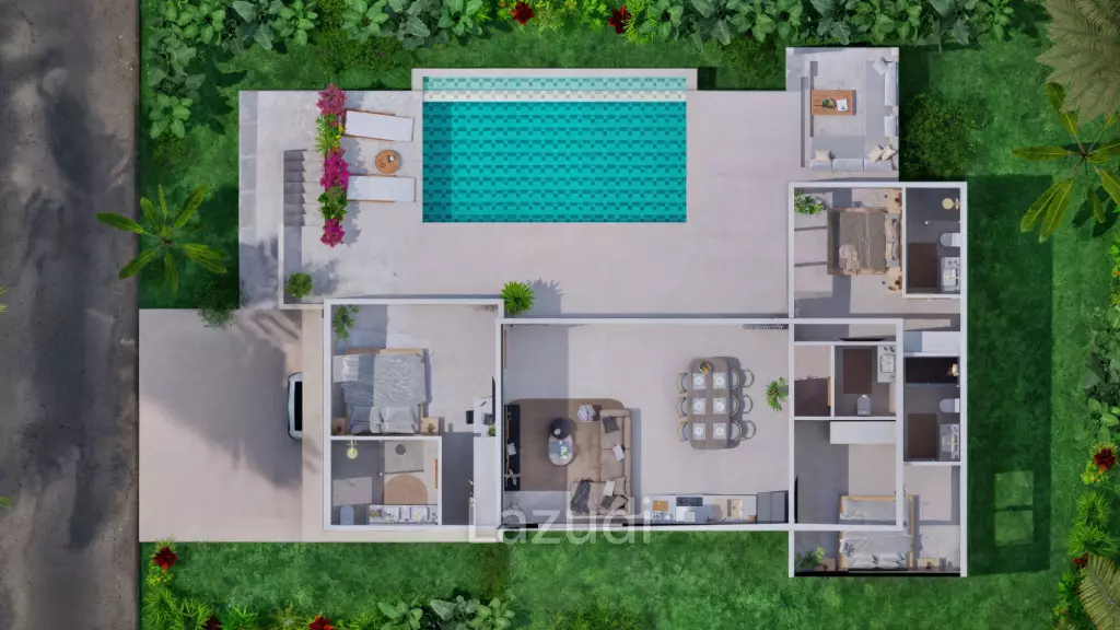 Modern 3-Bedroom Pool Villa Surrounded by Tropical Nature