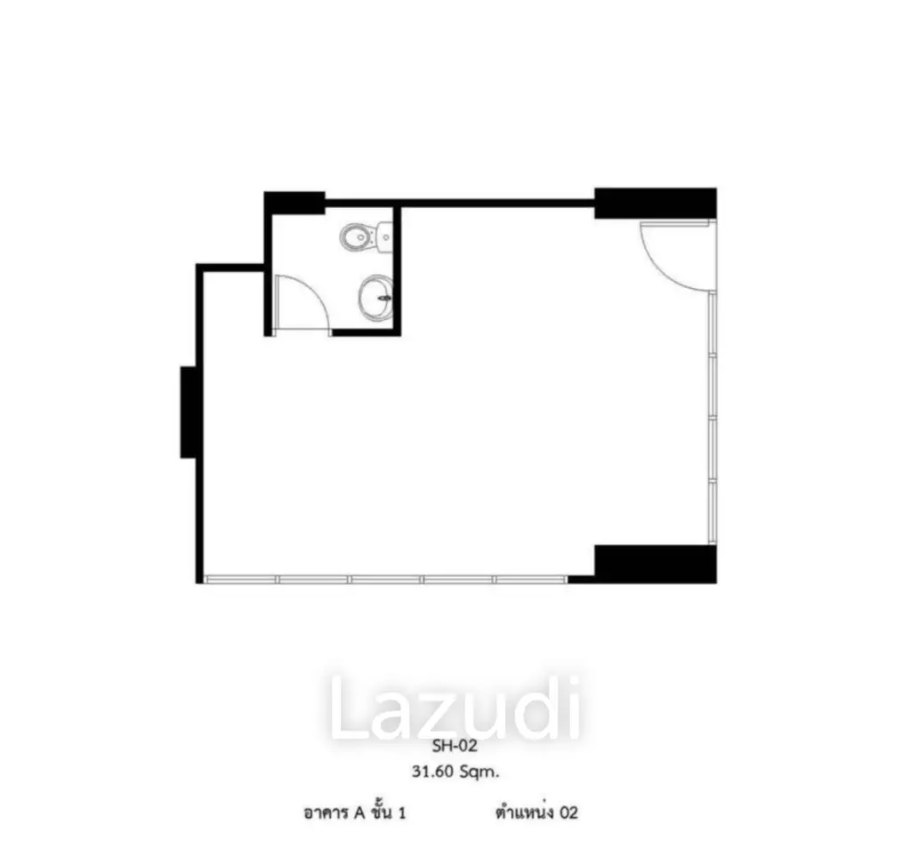 71.8 sqm retail unit in modern Bangna building, Bangkok