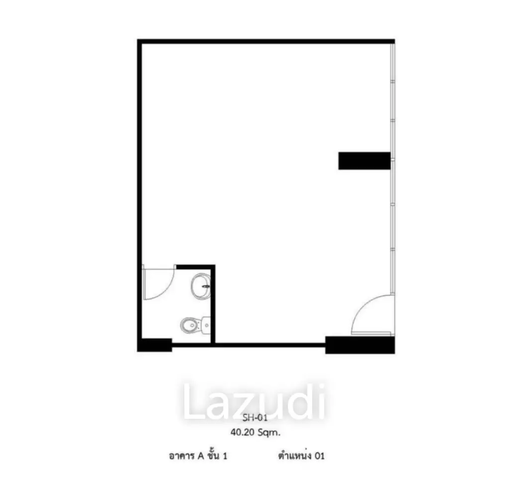 71.8 sqm retail unit in modern Bangna building, Bangkok