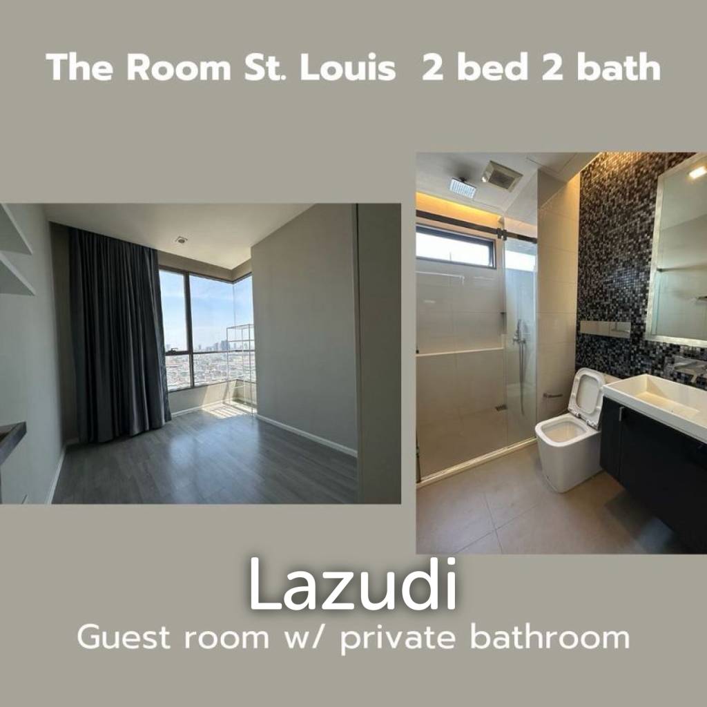 67 sqm 2 bedroom condo on 18th floor at The Room Sathorn - St.Louis, Yan Nawa Bangkok