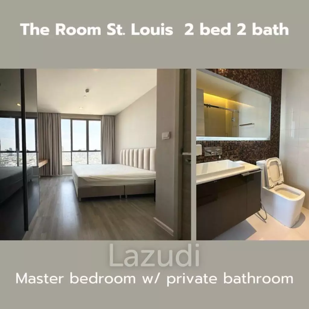 67 sqm 2 bedroom condo on 18th floor at The Room Sathorn - St.Louis, Yan Nawa Bangkok