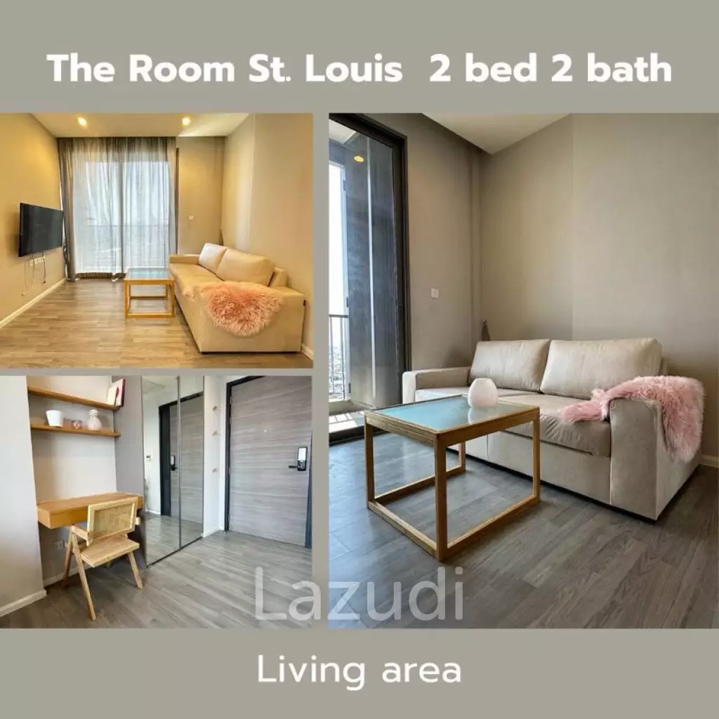 67 sqm 2 bedroom condo on 18th floor at The Room Sathorn - St.Louis, Yan Nawa Bangkok