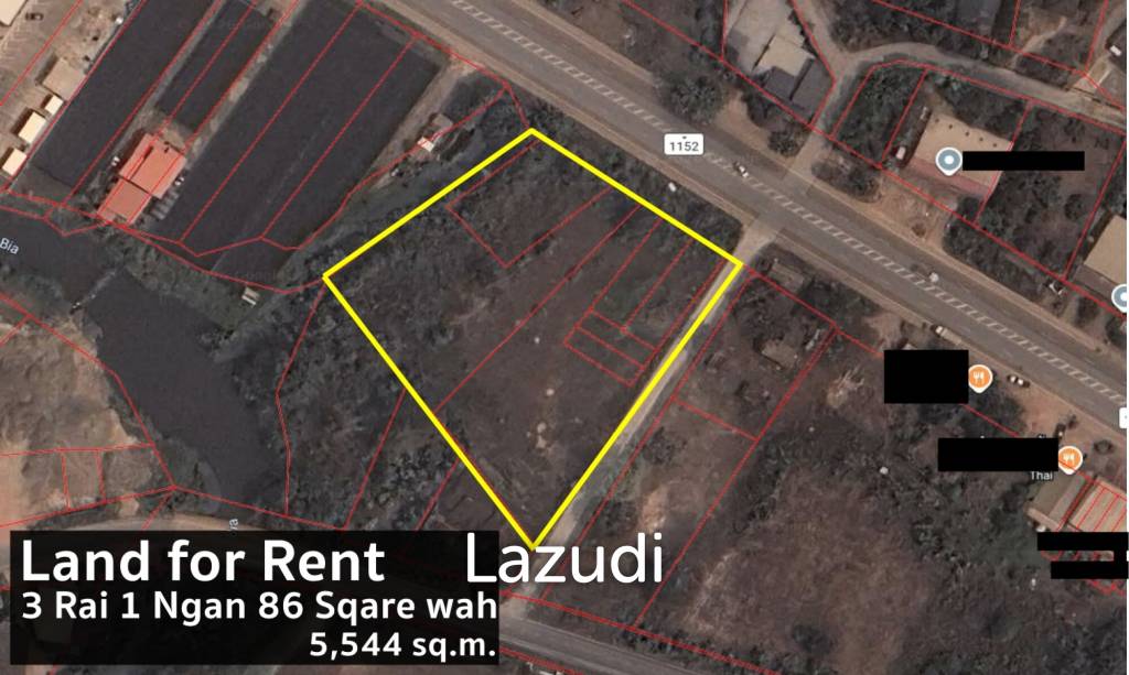 3 Rai of Land for Rent High Potential Location on Main Road