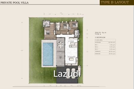209 sqm pool villa in Aria 4 Hua Hin, Thap Tai