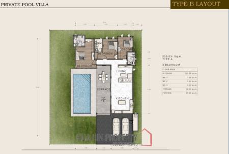 209 sqm pool villa in Aria 4 Hua Hin, Thap Tai