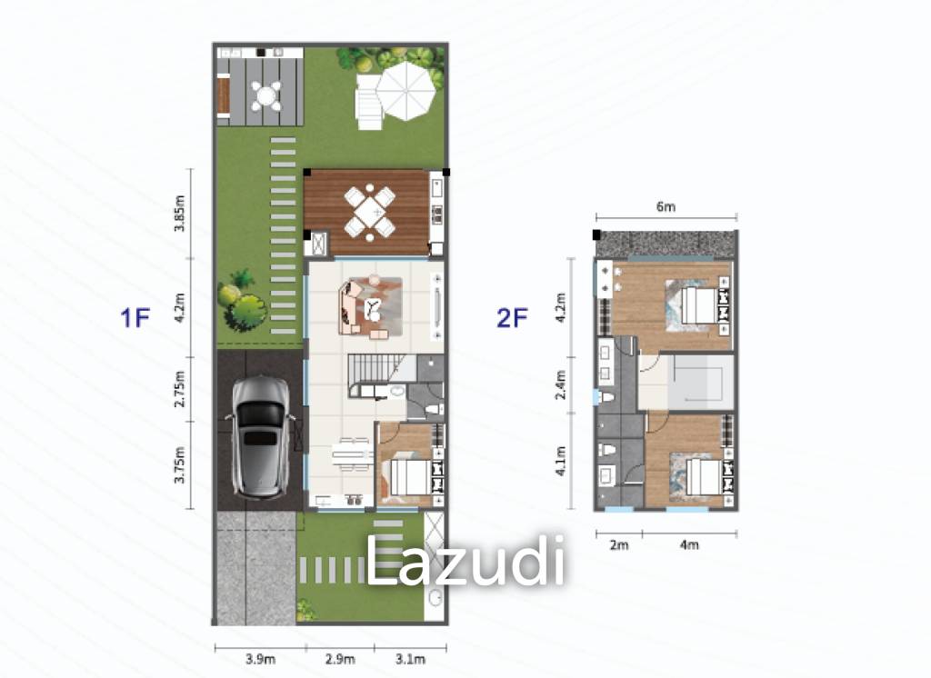 195 sqm modern 3 bedroom villa in Amity Green Hua Hin - Two Storey Twin House
