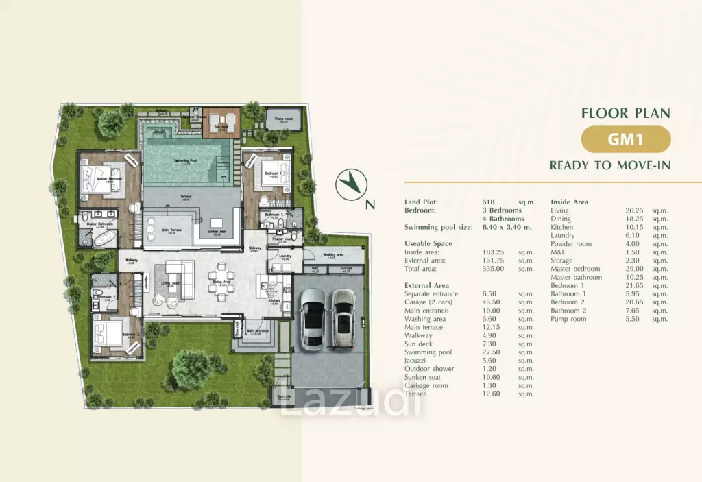 3 Bed 4 Bath 335 SQ.M Grandma Villa