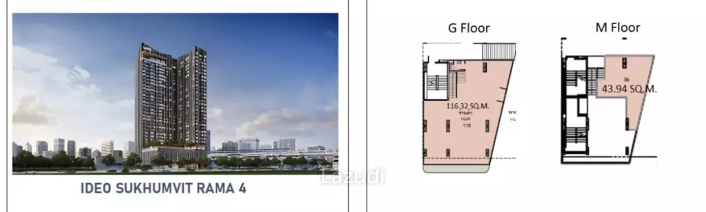 160 sqm Retail Space on 2 Floors at Ideo Mobi Rama 4 Khlong Toei Bangkok