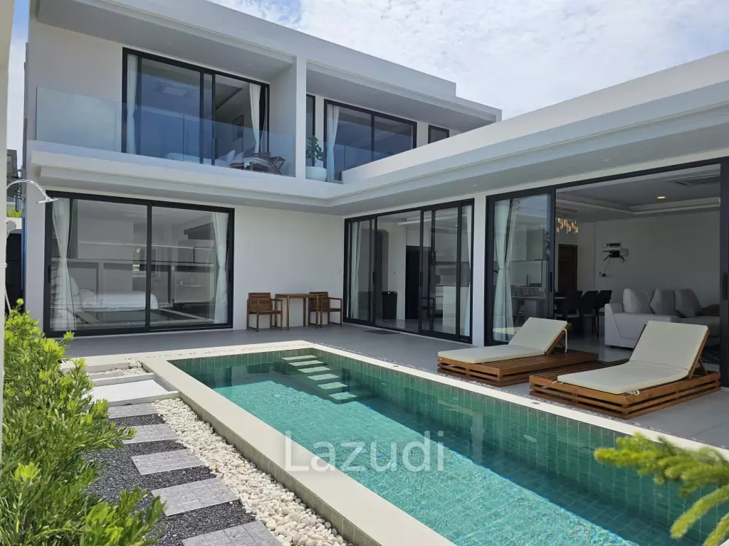 Brand New 3-Bedroom Modern Villa with Partial Sea Views in Plai Laem