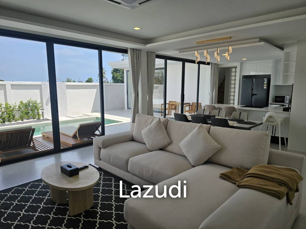 Brand New 3-Bedroom Modern Villa with Partial Sea Views in Plai Laem