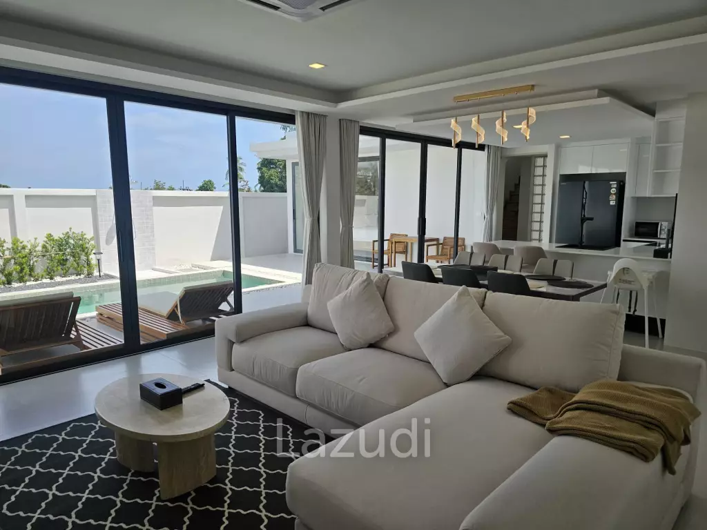 Brand New 3-Bedroom Modern Villa with Partial Sea Views in Plai Laem