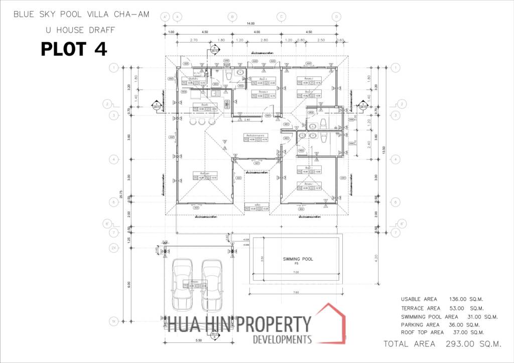 293 sqm modern pool villa in Cha-Am Blue Sky project