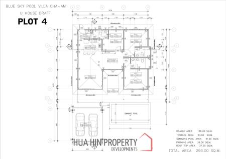 293 sqm modern pool villa in Cha-Am Blue Sky project