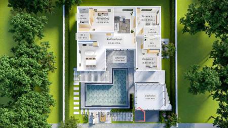 225 sqm Modern Pool Villa with Rooftop Terrace in Hua Hin City