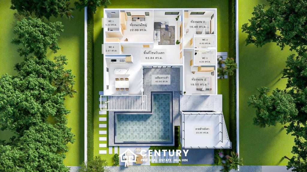 355 metro cuadrado 3 ` 3 Baño Villa de Venta
