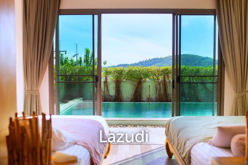 3 bedrooms pool villa in Soi Khaopra Bophut with panoramic mountains view and partial sea view