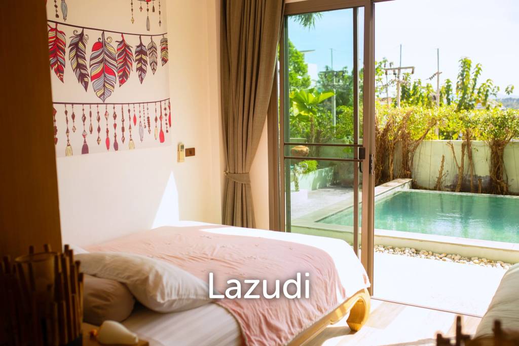 3 bedrooms pool villa in Soi Khaopra Bophut with panoramic mountains view and partial sea view