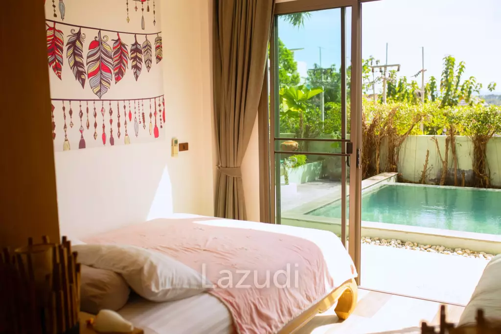 3 bedrooms pool villa in Soi Khaopra Bophut with panoramic mountains view and partial sea view
