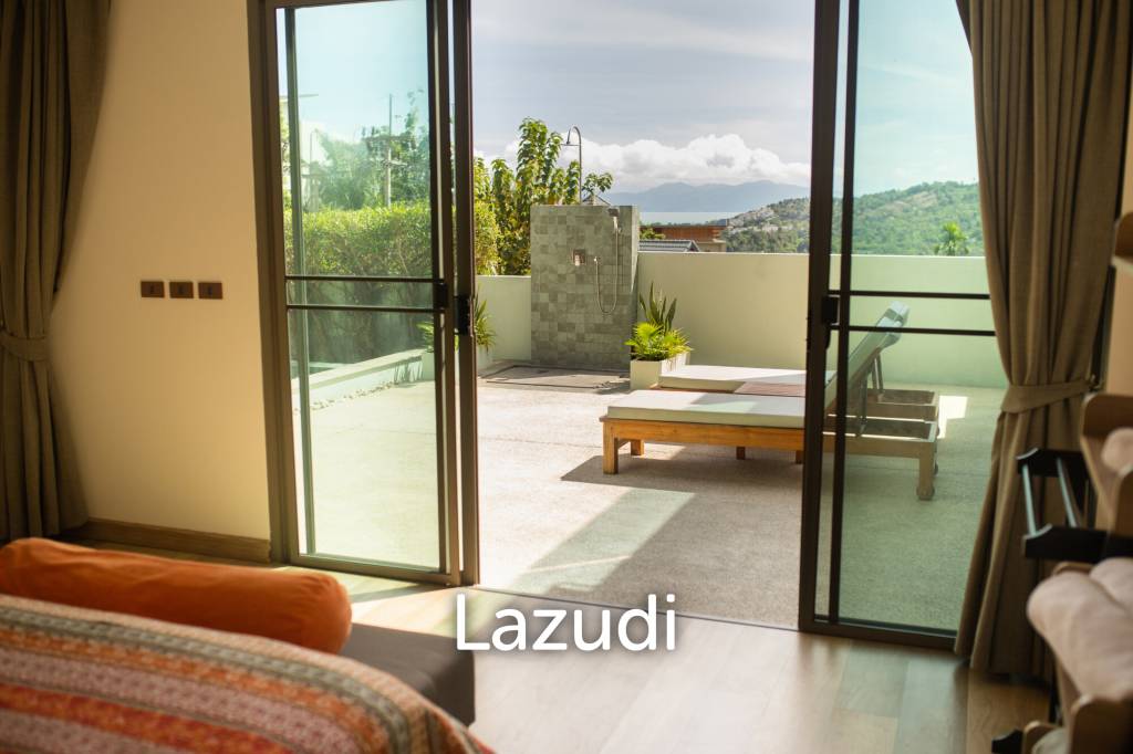 3 bedrooms pool villa in Soi Khaopra Bophut with panoramic mountains view and partial sea view