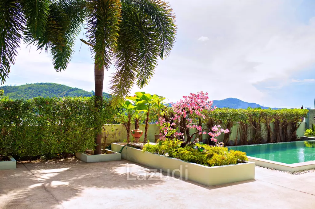 3 bedrooms pool villa in Soi Khaopra Bophut with panoramic mountains view and partial sea view