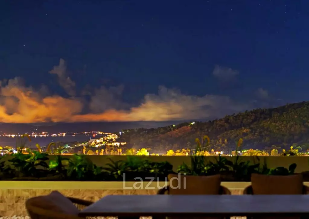 3 bedrooms pool villa in Soi Khaopra Bophut with panoramic mountains view and partial sea view