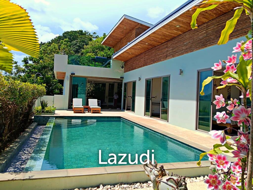 3 bedrooms pool villa in Soi Khaopra Bophut with panoramic mountains view and partial sea view