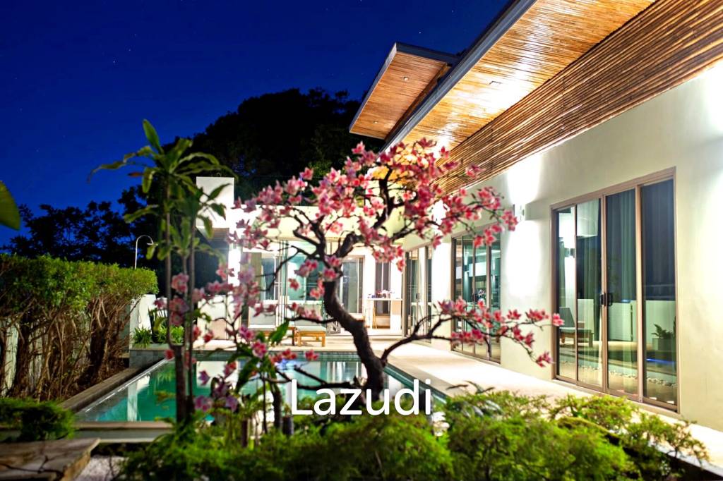 3 bedrooms pool villa in Soi Khaopra Bophut with panoramic mountains view and partial sea view