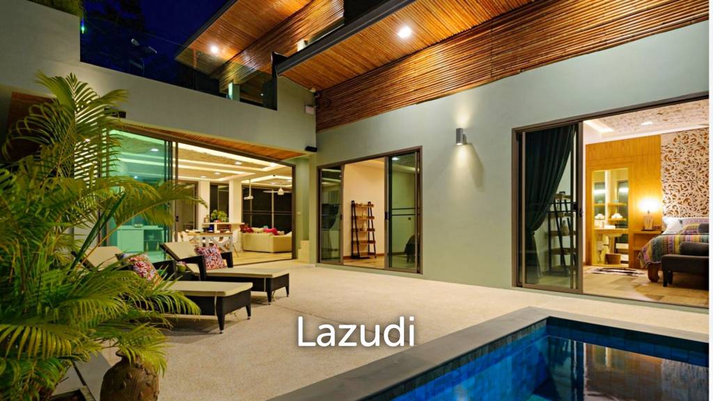 3 bedrooms pool villa in Soi Khaopra Bophut with panoramic mountains view and partial sea view