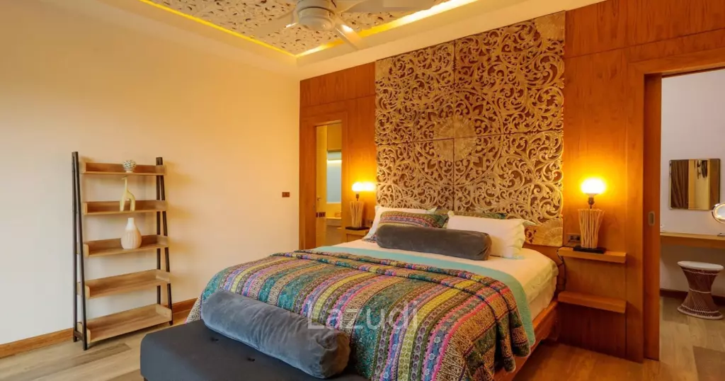 3 bedrooms pool villa in Soi Khaopra Bophut with panoramic mountains view and partial sea view