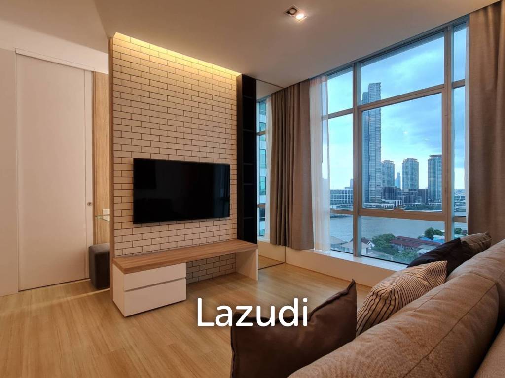 60 sqm river view 1 bedroom condo on 14th floor Baan Chao Praya Khlong San Bangkok