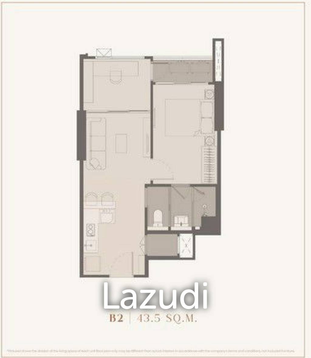 43.5 sqm high floor condo at Rhythm Charoennakhon Iconic Khlong San Bangkok