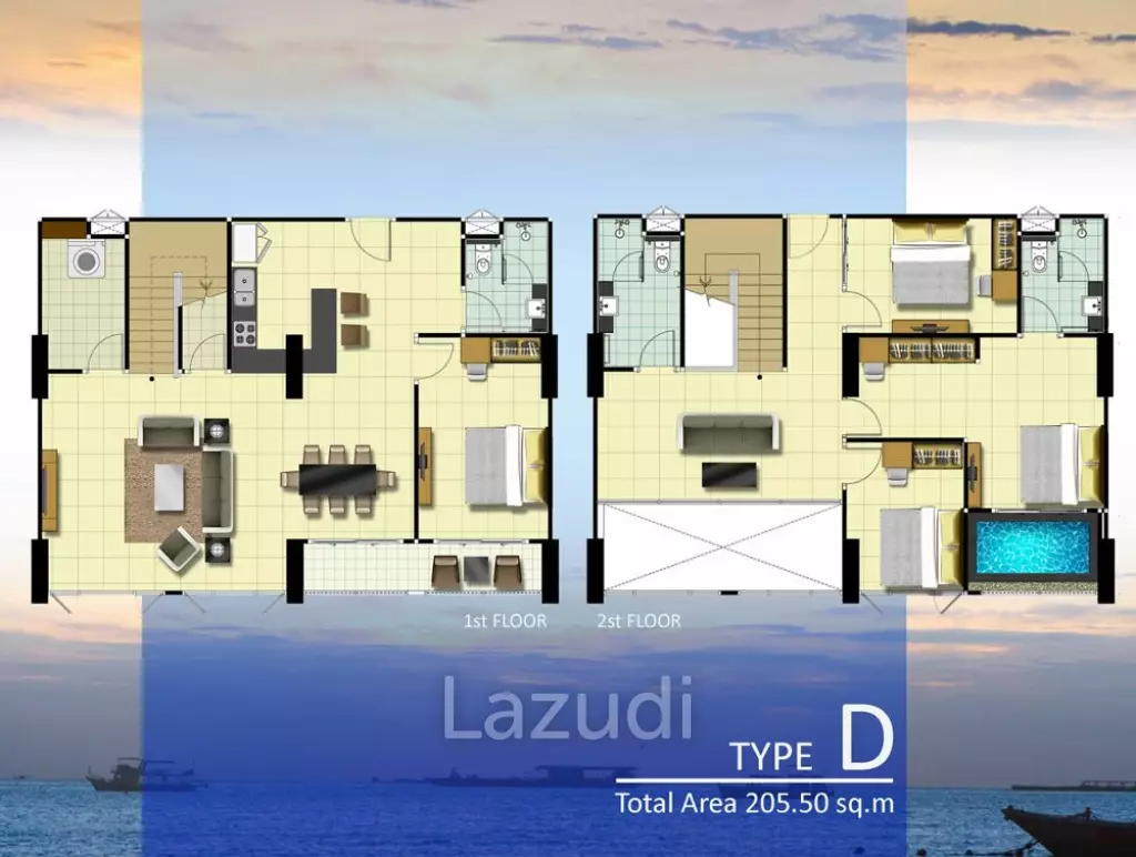 3 Bed 3 Bath 200.25 SQ.M Dusit Grand Condo View
