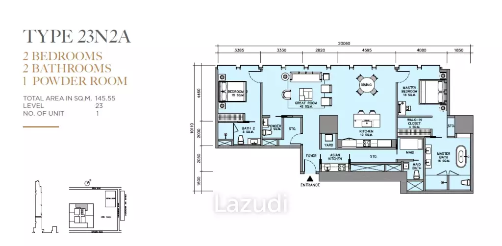 2 beds 145.55 SQM The Ritz-Carlton Residences Bangkok