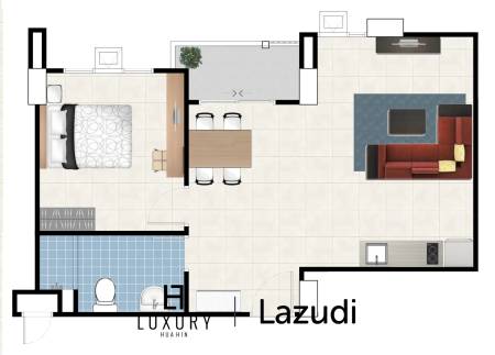 1 Bed Plus 1 Bath 51.64 SQ.M My Style Condo Hua Hin 102
