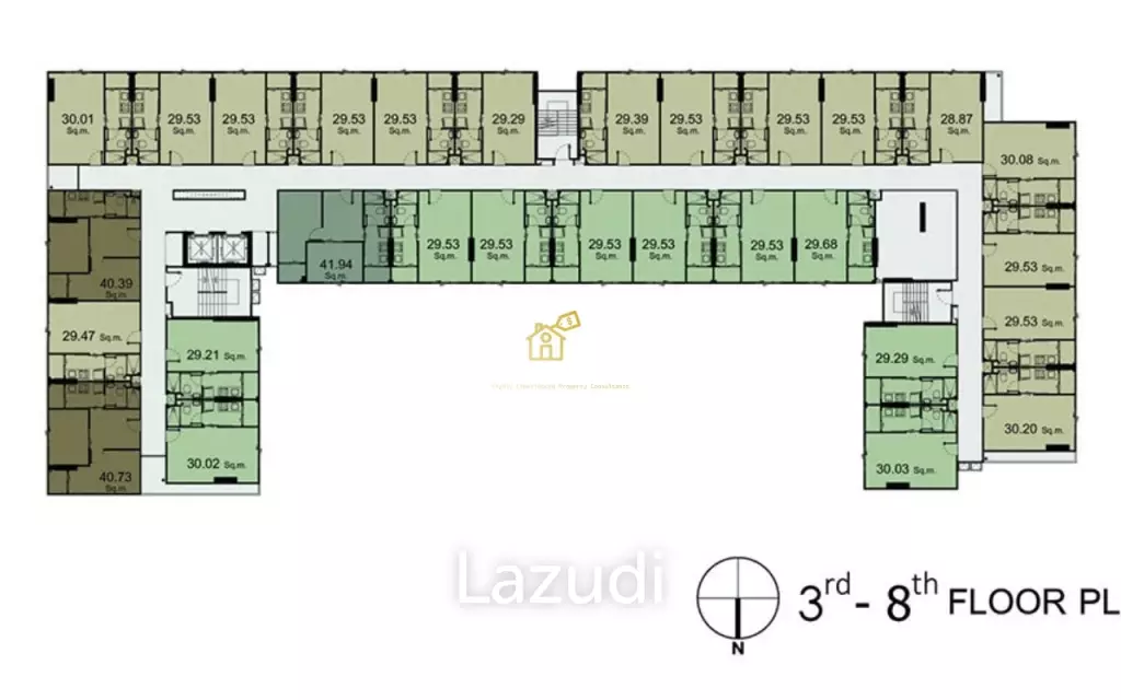1 Bed 36.75 SQ.M. Green Ville II Condominium