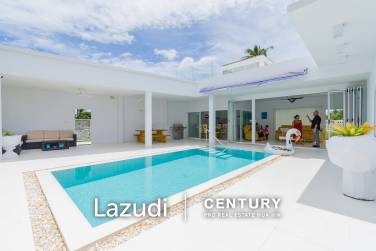 Well Designed Modern 4 Bed pool Villa on large land plot and near the beach.