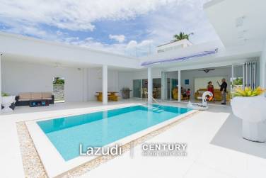 Well Designed Modern 4 Bed pool Villa on large land plot and near the beach.