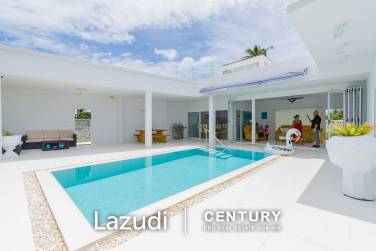 Well Designed Modern 4 Bed pool Villa on large land plot and near the beach.