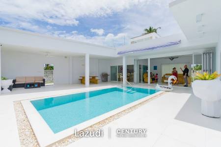 Well Designed Modern 4 Bed pool Villa on large land plot and near the beach.
