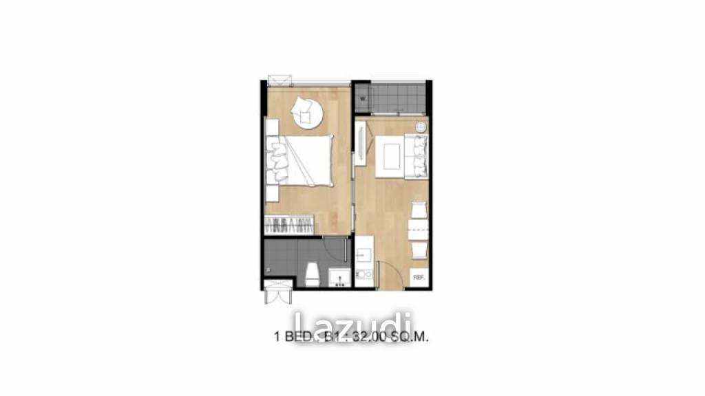 1 Bed 1 Bath 32.79 SQ.M Flexi Sathon Chareon Nakorn