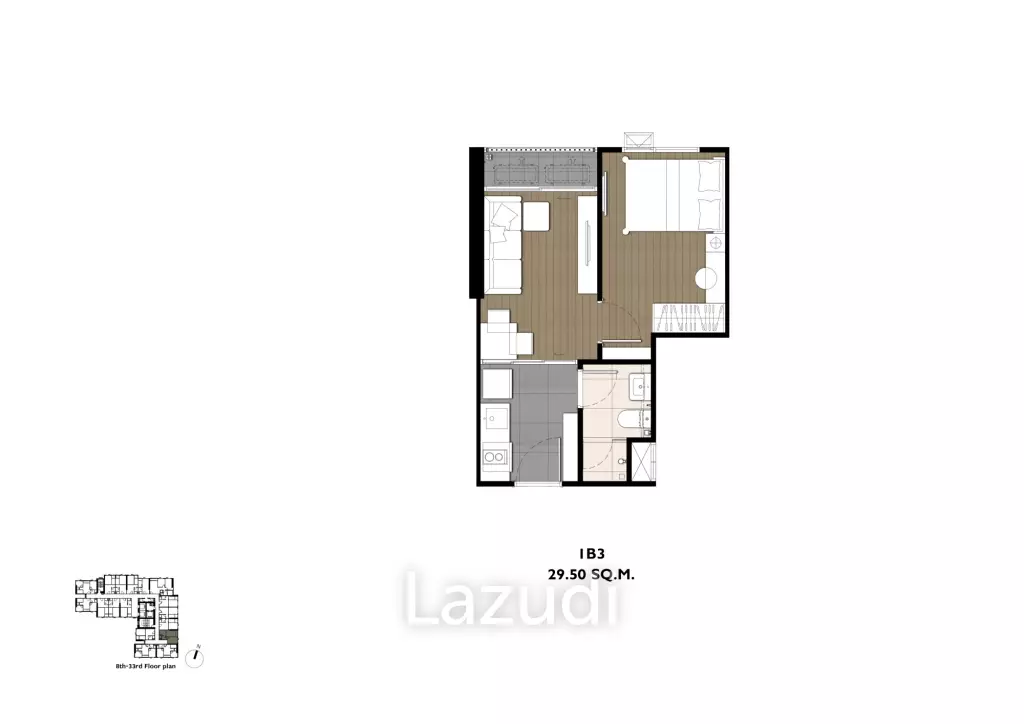 1 Bed 29.50 SQM, The Privacy Taopoon Interchange