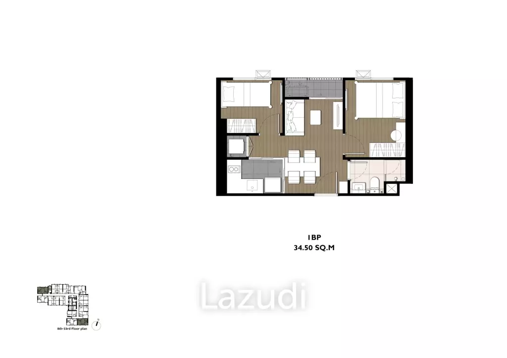 1 Bed Plus 34.50 SQM, The Privacy Taopoon Interchange